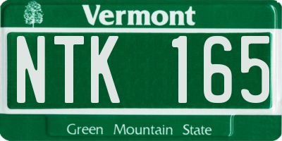 VT license plate NTK165