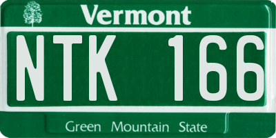 VT license plate NTK166
