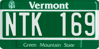 VT license plate NTK169