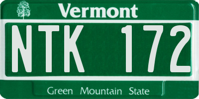 VT license plate NTK172