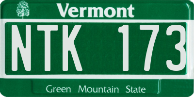 VT license plate NTK173