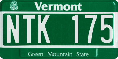VT license plate NTK175