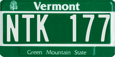 VT license plate NTK177