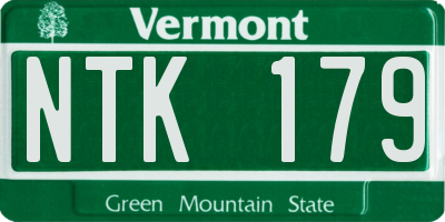 VT license plate NTK179