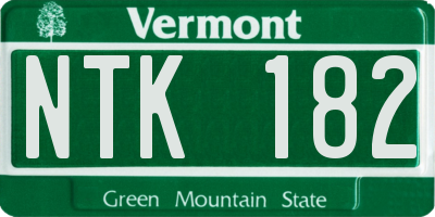 VT license plate NTK182