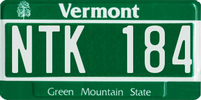 VT license plate NTK184