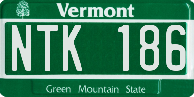 VT license plate NTK186