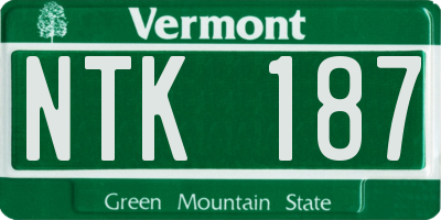 VT license plate NTK187