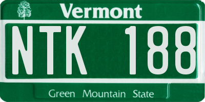 VT license plate NTK188