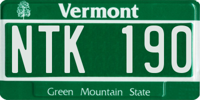 VT license plate NTK190
