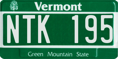 VT license plate NTK195