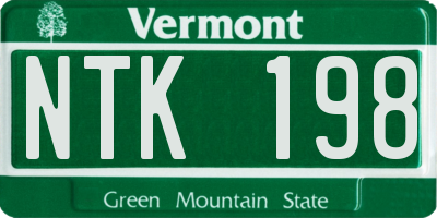 VT license plate NTK198