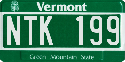 VT license plate NTK199