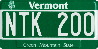 VT license plate NTK200
