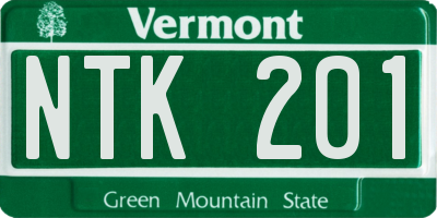 VT license plate NTK201