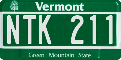 VT license plate NTK211
