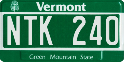 VT license plate NTK240