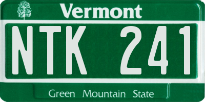VT license plate NTK241