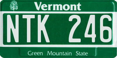 VT license plate NTK246