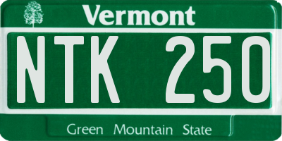 VT license plate NTK250