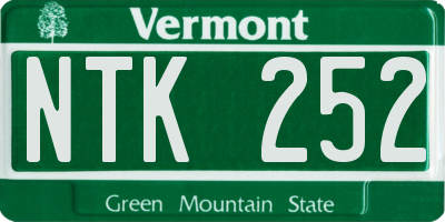 VT license plate NTK252