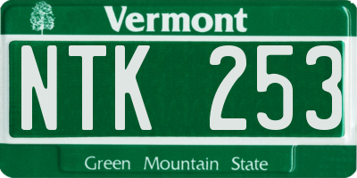 VT license plate NTK253