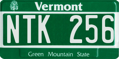 VT license plate NTK256