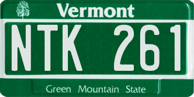 VT license plate NTK261