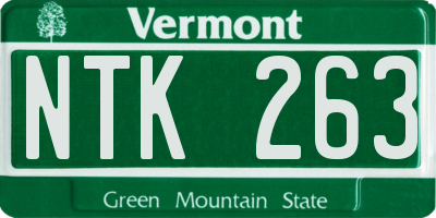 VT license plate NTK263