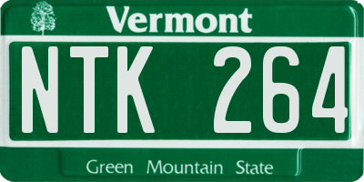 VT license plate NTK264