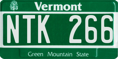 VT license plate NTK266
