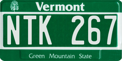 VT license plate NTK267