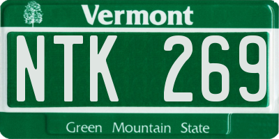 VT license plate NTK269