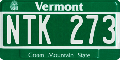 VT license plate NTK273