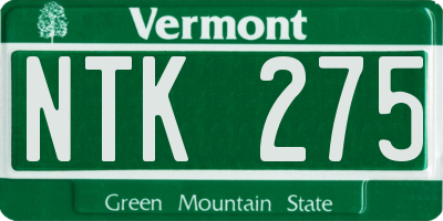 VT license plate NTK275