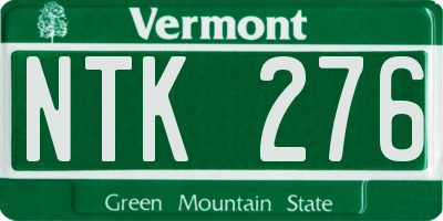 VT license plate NTK276