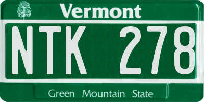 VT license plate NTK278