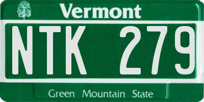 VT license plate NTK279