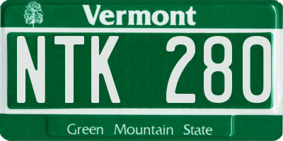VT license plate NTK280