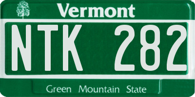 VT license plate NTK282