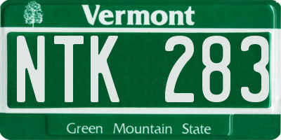 VT license plate NTK283