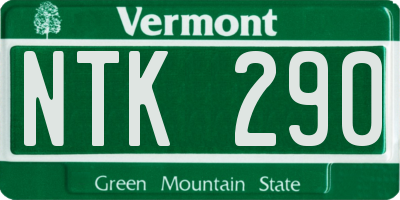 VT license plate NTK290