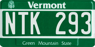 VT license plate NTK293