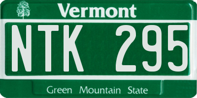 VT license plate NTK295