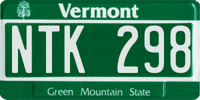 VT license plate NTK298