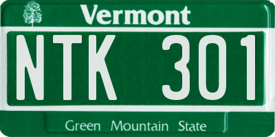 VT license plate NTK301