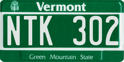 VT license plate NTK302