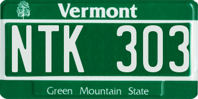 VT license plate NTK303