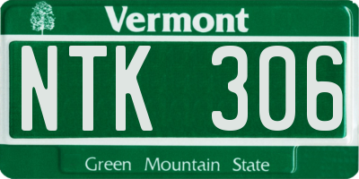 VT license plate NTK306