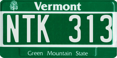 VT license plate NTK313